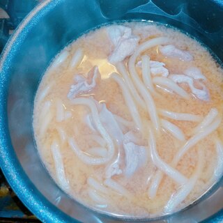 娘リクエスト•◡̎•体ぽっかぽか 味噌煮込みうどん